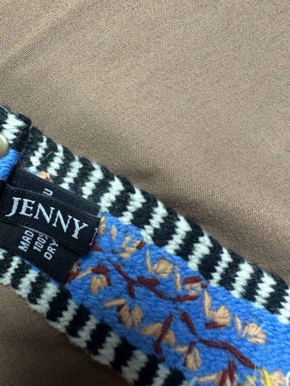 Jenny Krauss NWT Embroidered Wool Belt Size L Blue Boho Handmade Peru Fair Trade